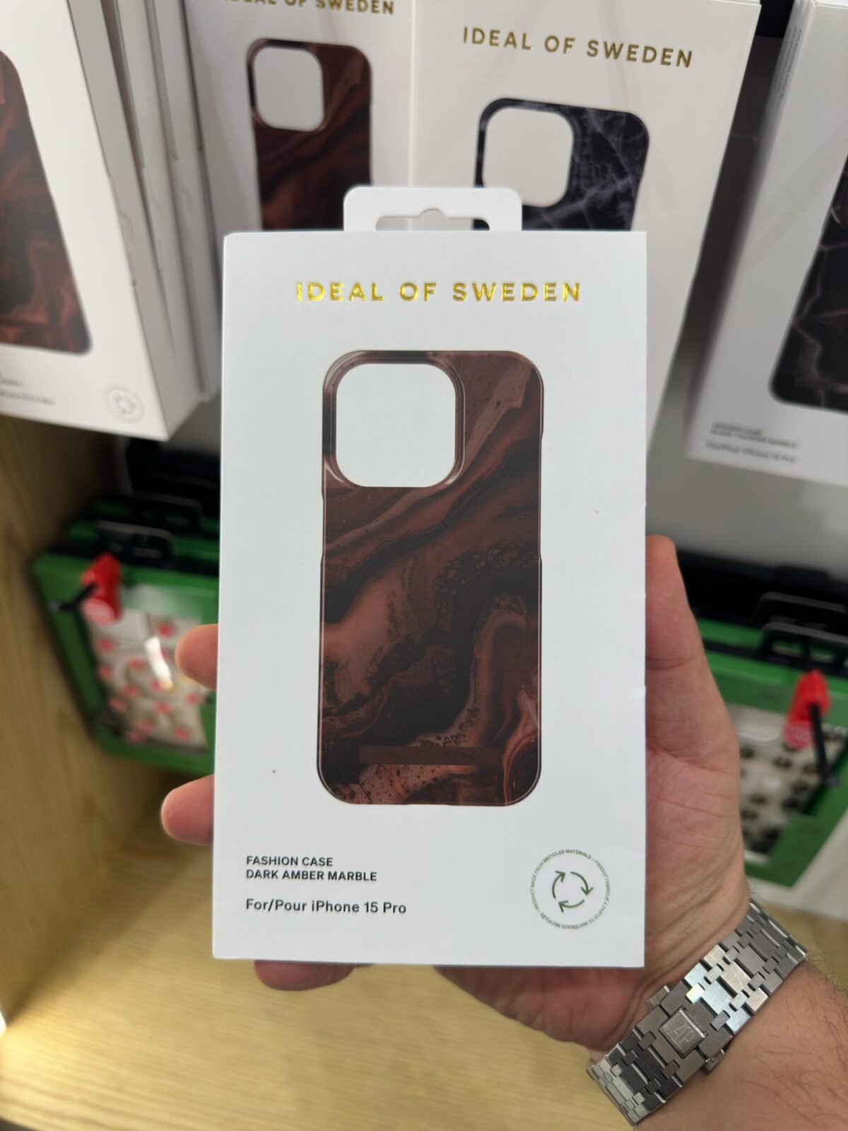 B103010118553 Ideal Of Sweden Ideal Of Sweden Fashion Case iPhone 15PM Black Thunder Marble - الصورة 1