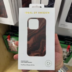 Ideal Of Sweden Ideal Of Sweden Fashion Case iPhone 15PM Black Thunder Marble