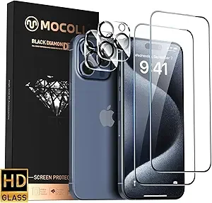 MOCOLL 3D Hardness Antic-static Tempered Protector For iPhone 15 Pro Max (6.7'') - Clear