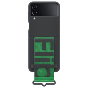 Samsung Z FLIP4 SILICONE COVER WITH STRAP - Black