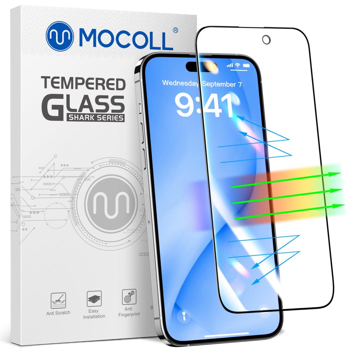Version 1.0.0 MOCOLL 3D Hardness Antic-static Tempered Protector For iPhone 14 Pro (6.1'') - Clear - الصورة 1
